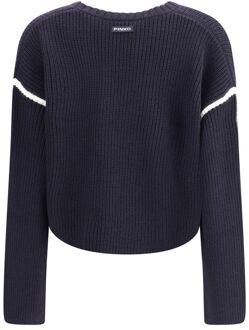 Pinko Geborduurd Slanglogo Trui - maat Donkerblauw