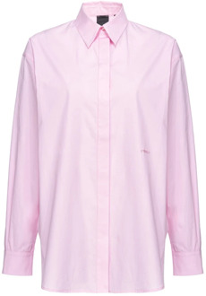 Pinko Geborduurde Poplin Overhemd Bridport Pinko , Pink , Dames - S