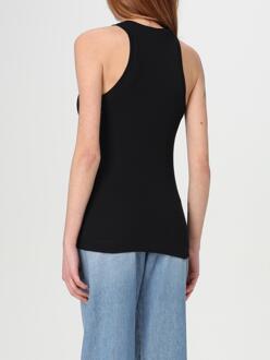 Pinko Geribbelde Racerback Tanktop Zwart