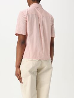 Pinko Gestreept Katoenen Shirt Casual Stijl Lichtroze