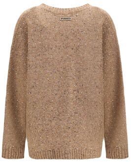Pinko Gewolkte V-hals Cardigan Bruin
