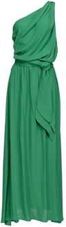 Pinko Groene one-shoulder gedrapeerde jurk Pinko , Green , Dames - S,Xs