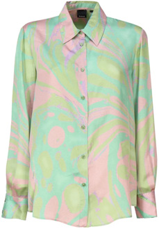 Pinko Katoen Elastaan Shirts Pinko , Multicolor , Dames - L,M,S