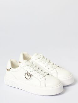 Pinko Leren Lage Sneakers Wit