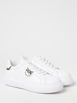 Pinko Leren Veterschoenen met Platform Wit