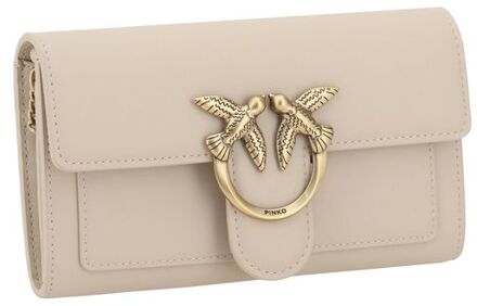 Pinko Liefde Vogel Compacte Portemonnee Ivoor