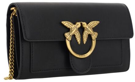 Pinko Liefde Vogels Portemonnee Ketting Strap Zwart - One Size