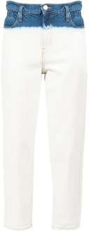 Pinko Losse Mom Fit Hoge Taille Jeans Pinko , White , Dames - W30