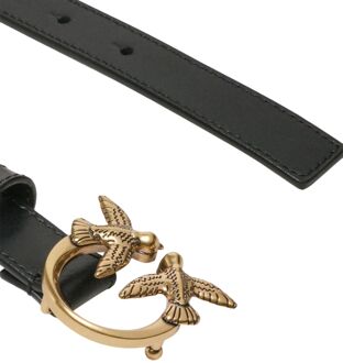 Pinko Love Berry H2 Riem. Lage Vitello Seta Zwart