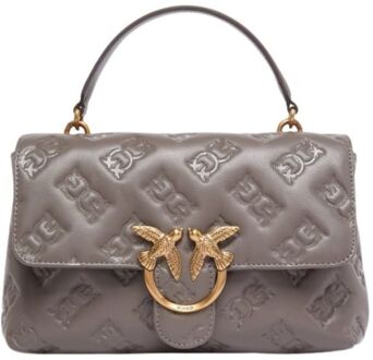 Pinko Love Lady Puff Classic Cl grigio asfalto handtas dames Taupe - H 25 x B 30 x D 8 cm