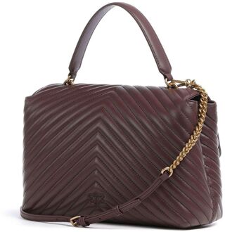 Pinko Love Lady Puff Grote Crossbody Tas Chocoladebruin