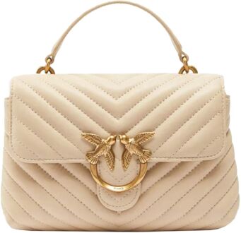 Pinko Love Lady Puff Mini Cl beige handtas dames - H 15 x B 22.5 x D 7 cm