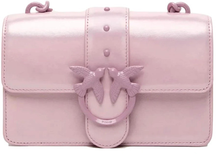 Pinko Love One Mini Tas in Lila Blokkleur Pinko , Purple , Dames - ONE Size