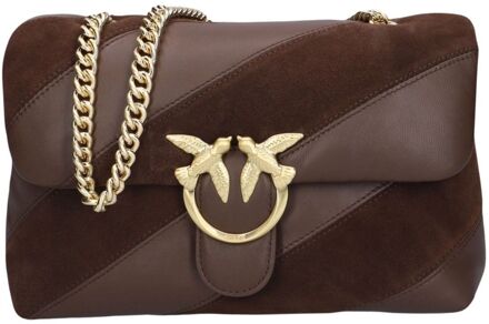 Pinko Love Puff Classic Cl marrone castano damestas Bruin - H 17 x B 26 x D 11 cm