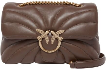 Pinko Love Puff Classic Cl marrone castano damestas Bruin - H 19 x B 26 x D 11 cm