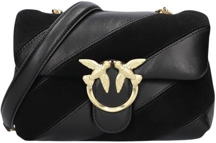 Pinko Love Puff Mini Cl nero limousine schoudertas dames Zwart - H 15.5 x B 22 x D 9 cm