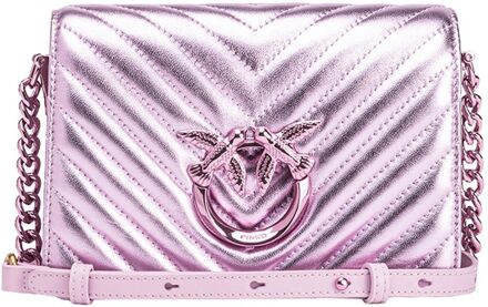 Pinko Mini Love Tas Paars Chevron Pinko , Purple , Dames - ONE Size