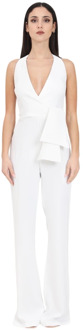 Pinko Mouwloze witte jumpsuit met open rug Pinko , White , Dames - S,Xs,2Xs