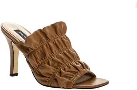 Pinko Napa mules sandalen met opluchting en hielafdruk - Pinko , Brown , Dames - 36 EU