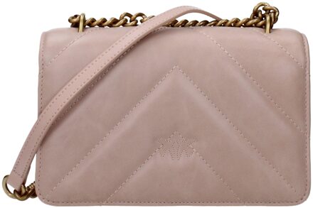 Pinko Roze Leren Schoudertas - One Size