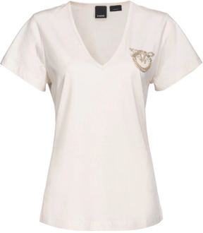 Pinko Stijlvolle T-Shirt Pinko , White , Dames - Xl,S