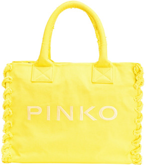 Pinko Strand Shopper Tas Pinko , Yellow , Dames - ONE Size