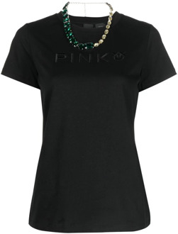 Pinko T-Shirts Pinko , Black , Dames - L,Xs