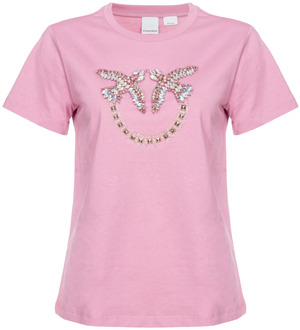 Pinko T-Shirts Pinko , Pink , Dames - Xl,M,S
