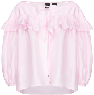 Pinko Volumineuze zijden en katoenen blouse Pinko , Pink , Dames - XS