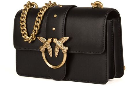 Pinko Zwarte Flap Tas met Love Birds Pinko , Black , Dames - ONE Size