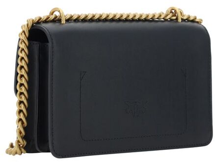 Pinko Zwarte Kalfsleer Bos Taurus Schoudertas