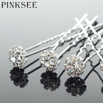 Pinksee 20Pcs Crystal Flower Rhinestone Haarspelden Tiara Bridal Bruiloft Haaraccessoires Haar Sieraden
