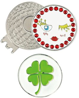 PINMEI Crystal Smart Gezicht Golfbal Markwith Magnetische Hoed Clip Sets 1pc Cap Clip 2pcs Golf Marker Sets voor Lady/Kinderen Golfers