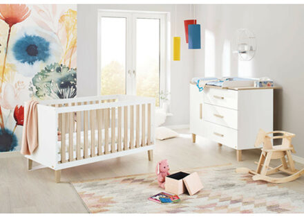 Pinolino Lumi 2-delige kinderkamerset extra breed met bed 60 x 120 cm Wit - 60x120 cm
