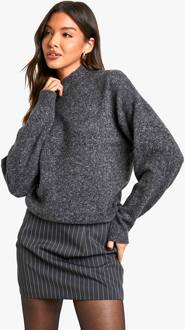 Pinstripe Micro Mini Rok, Charcoal - 38