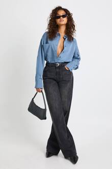 Pinstripe Oversized Overhemd, Blue - 44