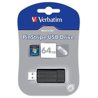 PinStripe USB flash drive 64 GB USB Type-A 2.0 (Zwart)