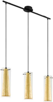 Pinto Gold Hanglamp - E27 - 72,5 cm - Zwart/Goud