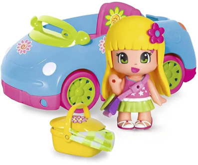 Pinypon, car figure, Pin and put toy, picnic, with doll and accessories, dolls for girls, toys for girls, pinipon