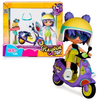 Pinypon Top Moto Girl 11cm met tattoos verschillende