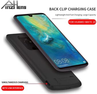Pinzheng 5000Mah Battery Charger Case Voor Huawei Mate 20 Opladen Case Voor Huawei Mate 20 Pro 20X Power Bank charger Cases zwart For Mate 20X