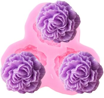 Pioen Bloem Siliconen Mallen Bruiloft Cupcake Topper Fondant Cake Decorating Gereedschap Soap Hars Klei Chocolade Gumpaste Mallen