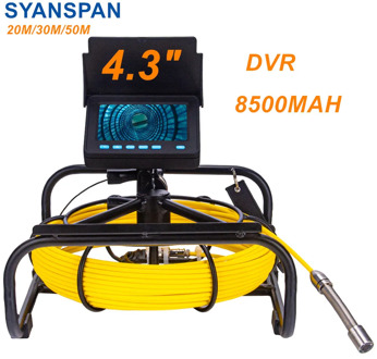Pipe Inspection Camera 10/20/30/50M, SYANSPAN Sewer Camera with DVR 16GB FT Card Drain Industrial Endoscope IP68 8500MHA Battery