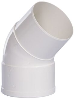 Pipelife HWA bocht 45°, pvc, inwendig lijm x verjongd spie, wit