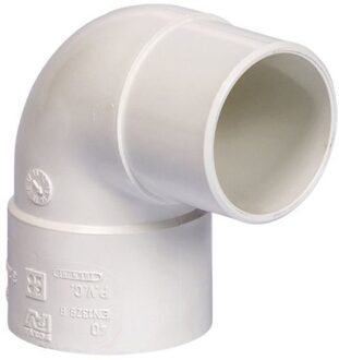 Pipelife HWA bocht 87°, pvc, inwendig lijm x verjongd spie, wit