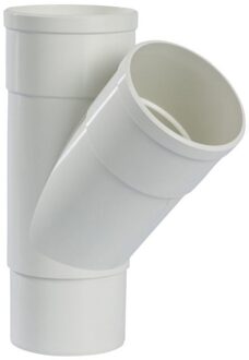 Pipelife HWA T-stuk 45°, pvc, 2x inwendig lijm, 1x verjongd spie, wit