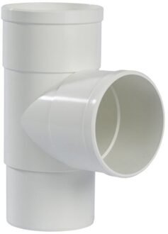 Pipelife HWA T-stuk 87°, pvc, 2x inwendig lijm, 1x verjongd spie, wit