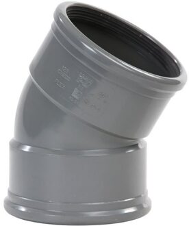 Pipelife PVC bocht 30°, 2x manchet, grijs, KOMO