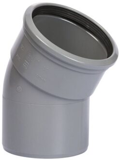 Pipelife PVC bocht 30°, manchet x spie, grijs, KOMO