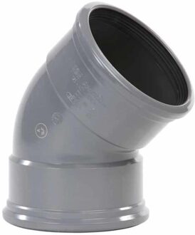 Pipelife PVC bocht 45°, 2x manchet, grijs, KOMO SN4